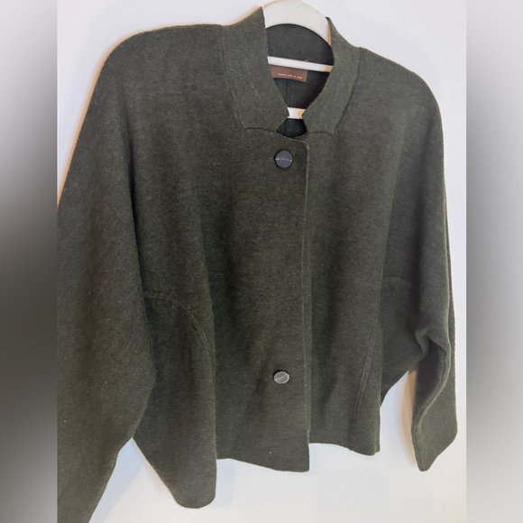 NEW Kerisma Viscose/Angora Blend Olive Green Dolman Sleeve Cardigan Size M/L - Picture 2 of 8